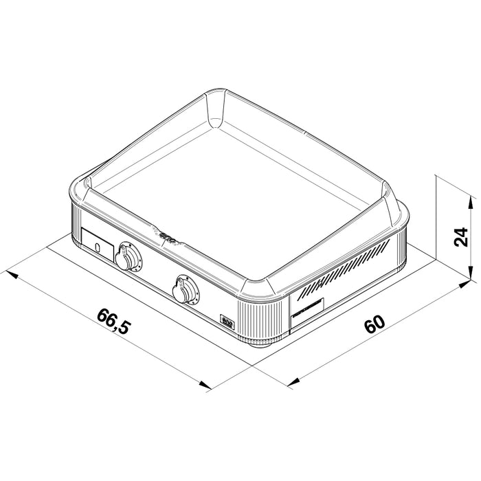 Enosign 2 Burner Gas Plancha - Stainless Steel