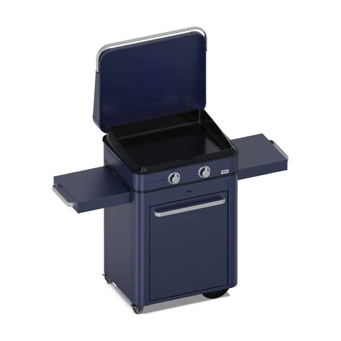 Combo Enosign 2 Burner Gas Plancha on Cart - Navy Blue