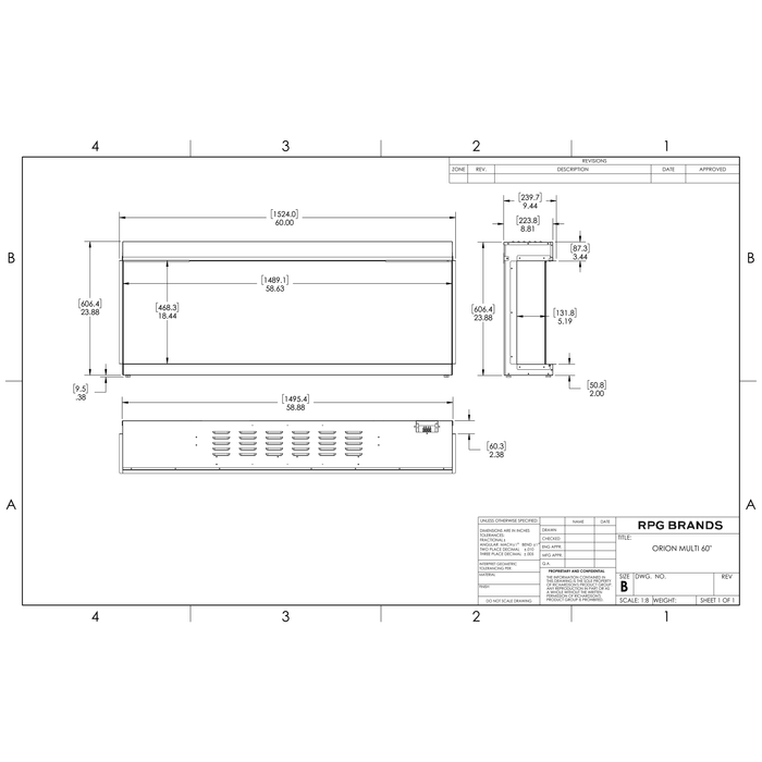 Modern Flames Orion Multi Electric Fireplace - 60"