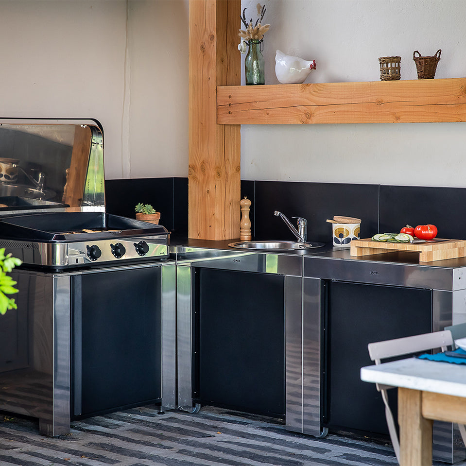 PLANCHA MODULO Black and stainless - Kitchen module SS - Black ...