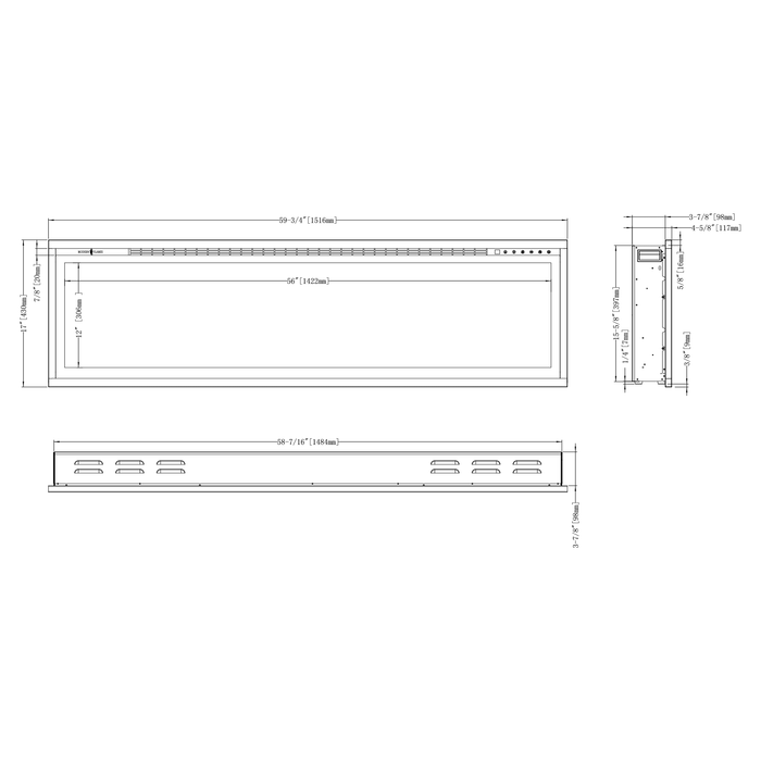 Modern Flames Spectrum Slimline Electric Fireplace - 60"