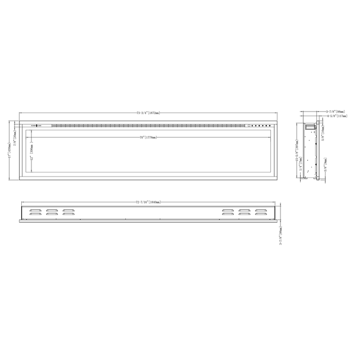 Modern Flames Spectrum Slimline Electric Fireplace - 74"