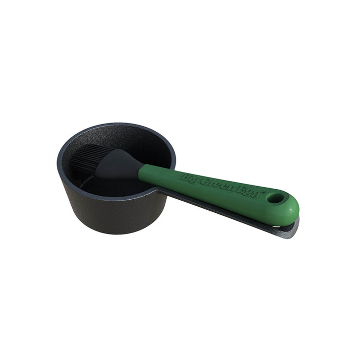 Big Green Egg Cast Iron Sauce Pot with Basting Brush