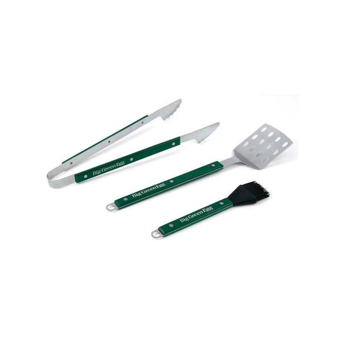 Big Green Egg Tool Set – Stainless Steel with Wood Handles, 3 Piece