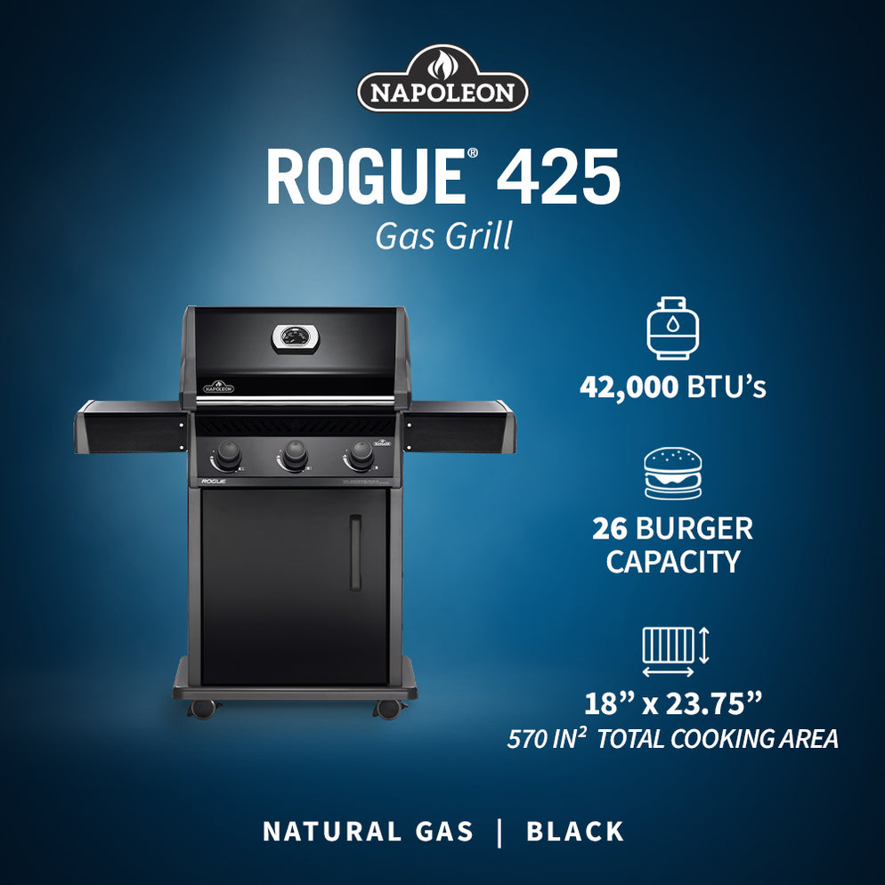 Rogue 425 Natural Gas Grill, Black — Classic Fireplace & BBQ Store